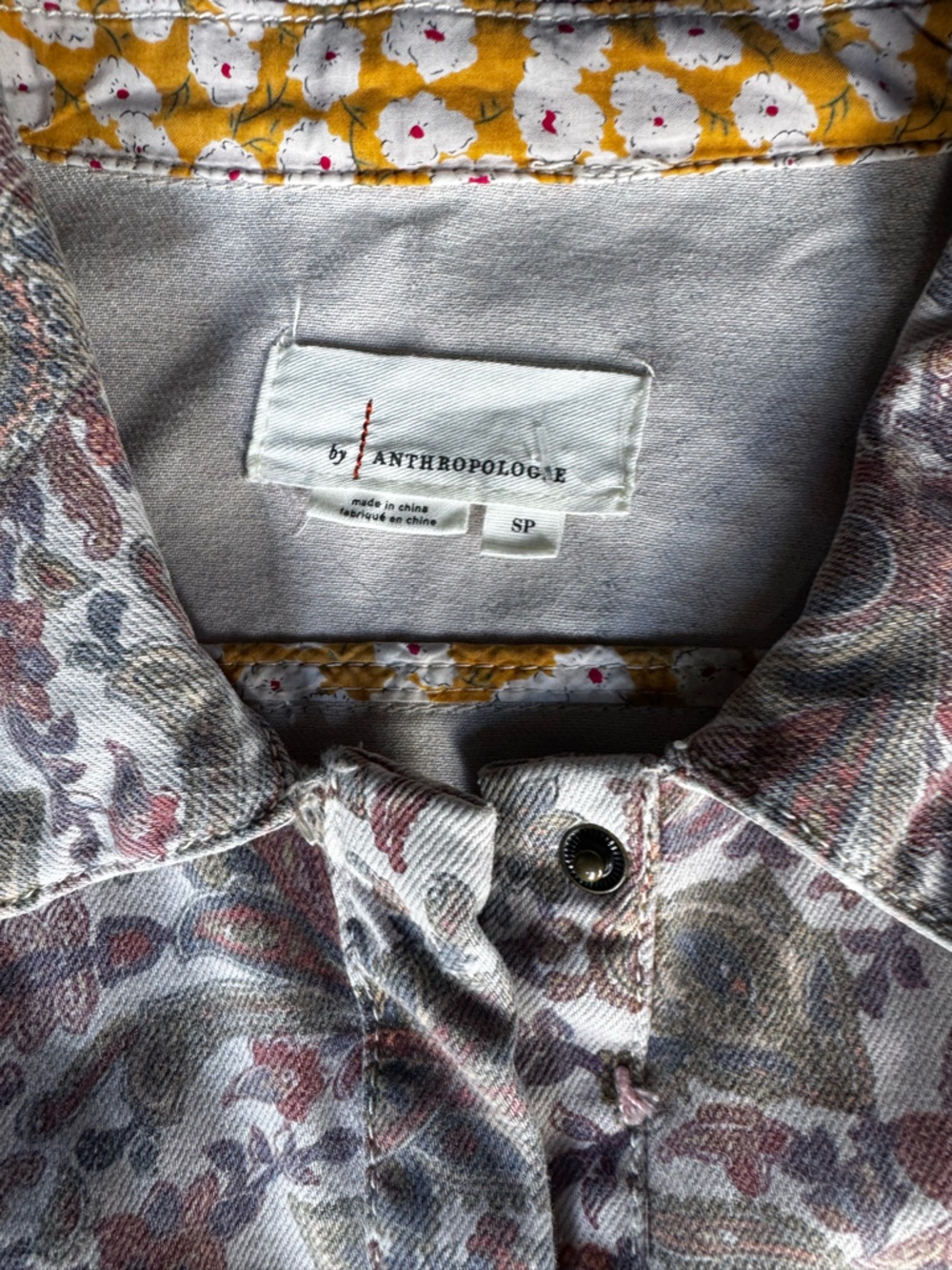 Anthropologie paisley jumpsuit belted, boho, cottage core, western size small - Picture 6 of 7